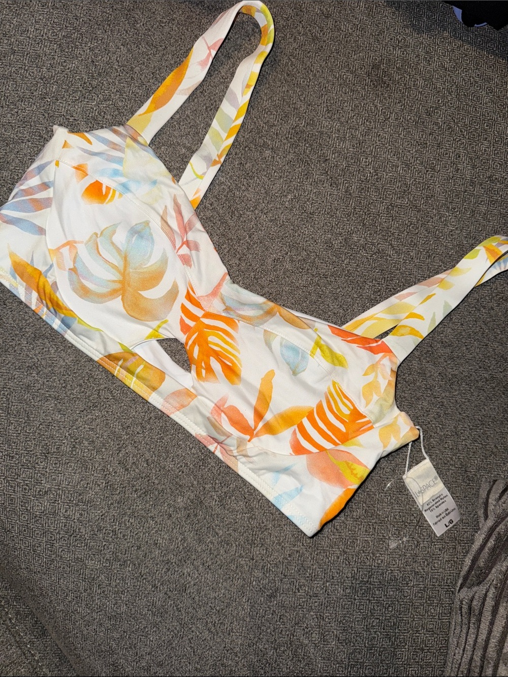 L Space Tropical Print Crop Bikini Top